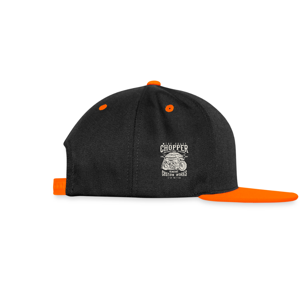 Contrast snapback cap - zwart/neonoranje