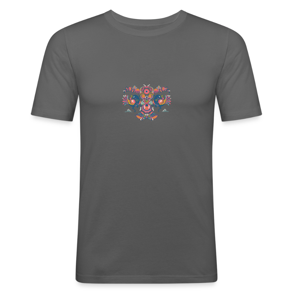 Mannen slim fit T-shirt - grafietgrijs