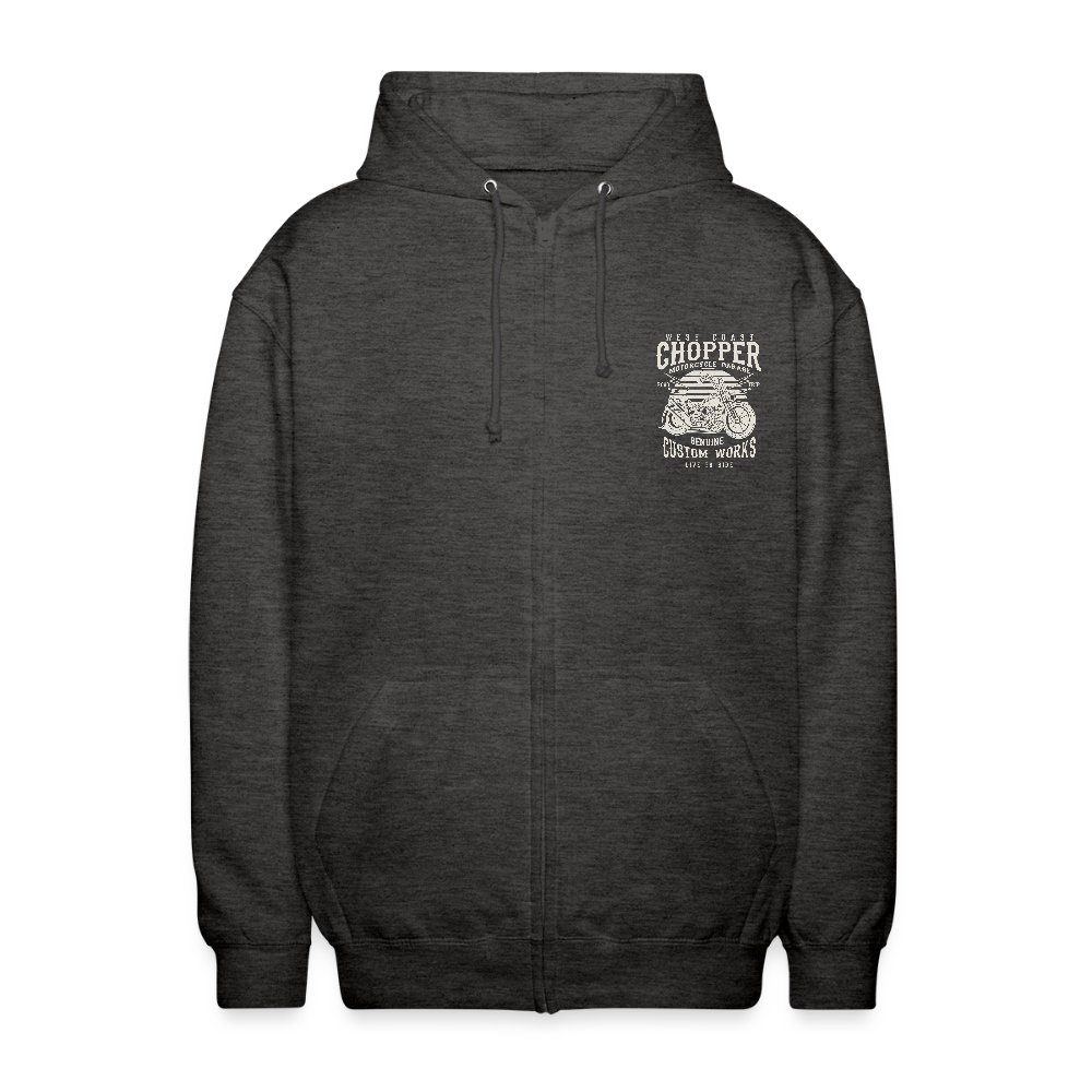 Uniseks zip hoodie - houtskool