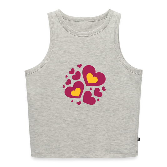 Vrouwen cropped tanktop - grijs gemêleerd