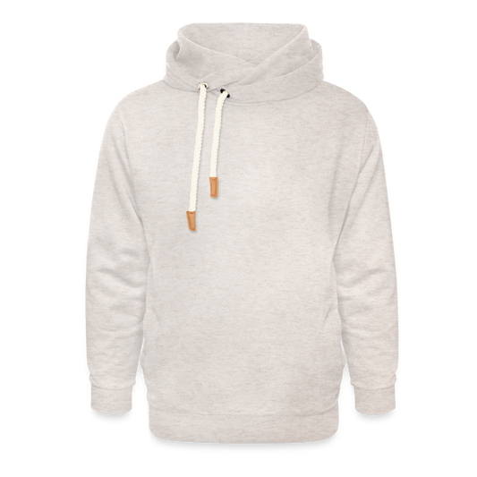 Unisex sjaalkraag hoodie - beige gemêleerd