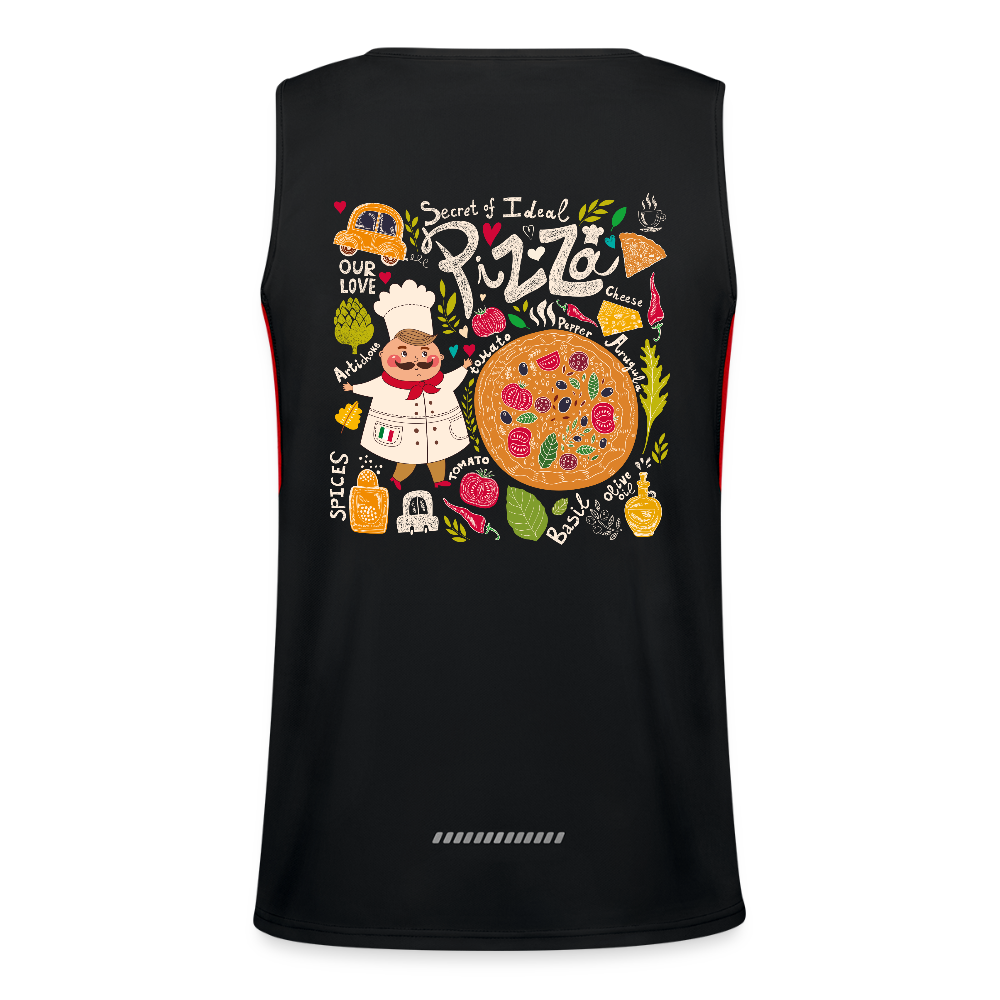 Functionele contrasterende tanktop voor mannen - zwart/rood