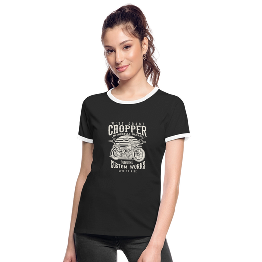 Vrouwen contrastshirt - zwart/wit
