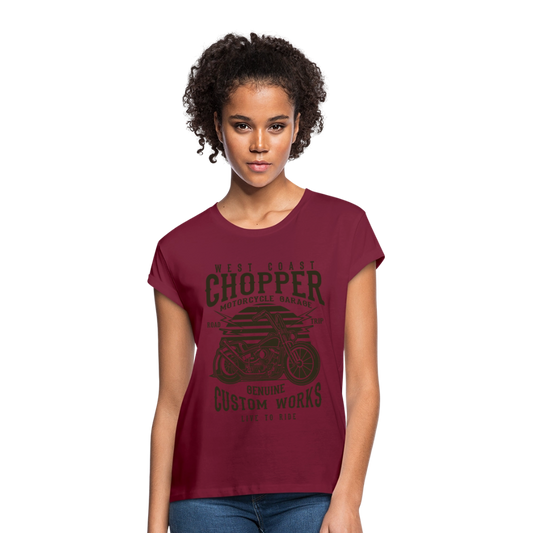 Vrouwen oversize T-shirt - bordeaux