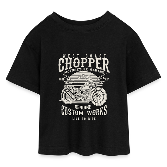 Tieners cropped jersey T-shirt - zwart