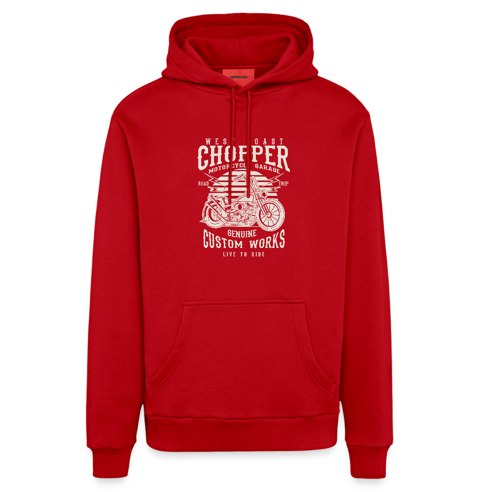 Organic relaxed hoodie made in EU - rood