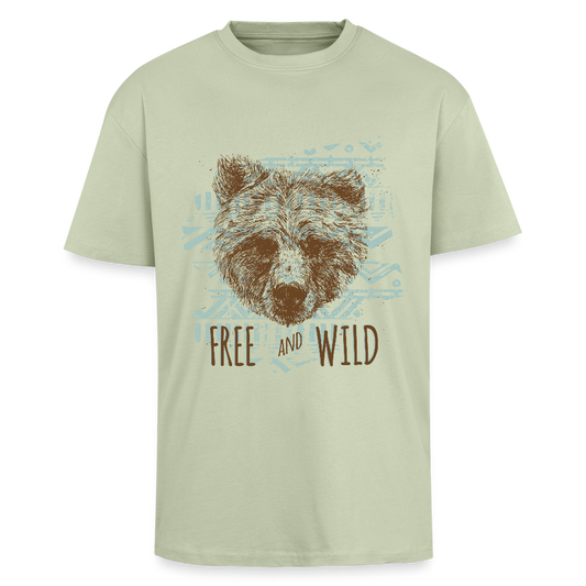 Dik oversized T-shirt - licht saliegroen 