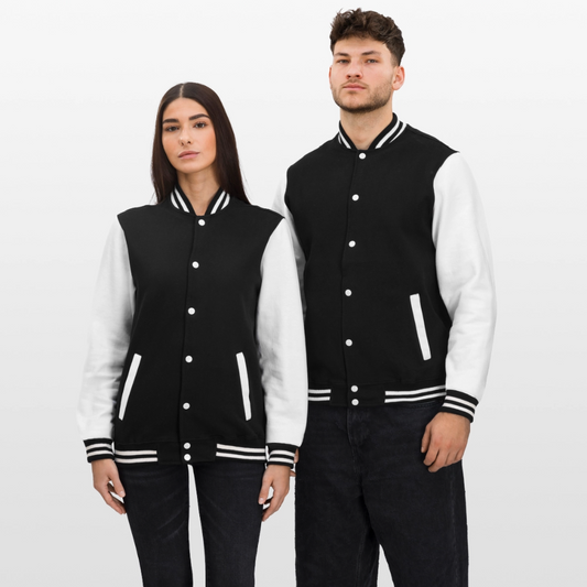 College sweatjacket - zwart/wit