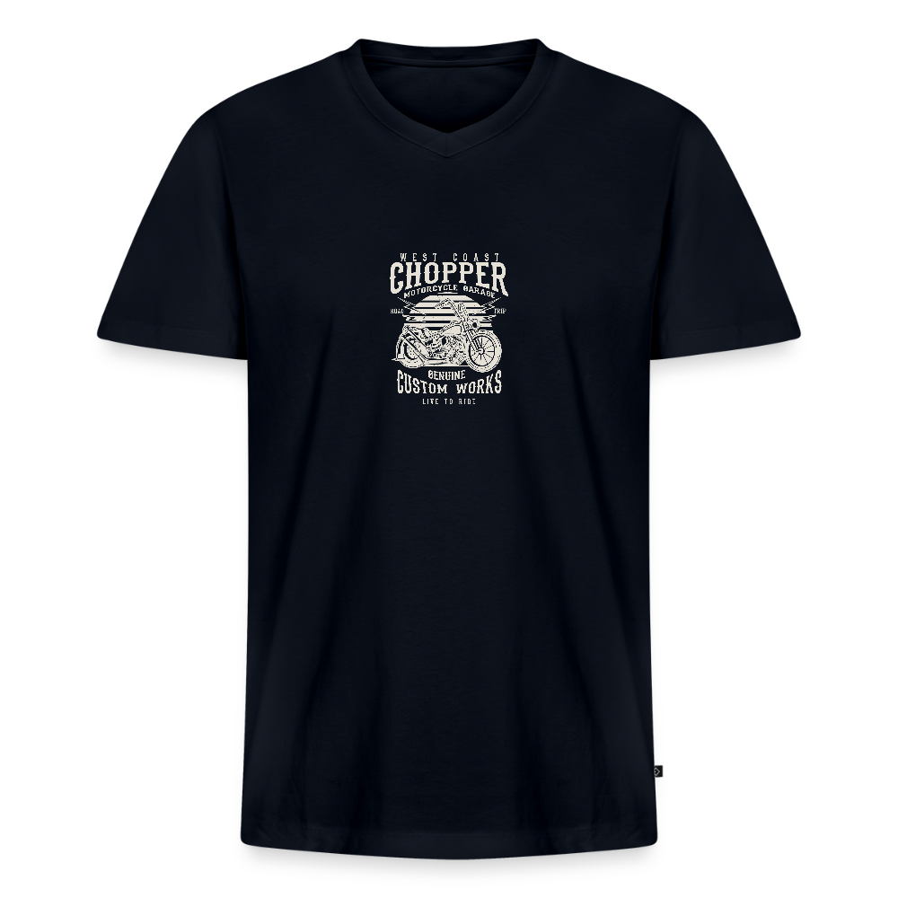 Mannen bio T-shirt met V-hals van Stanley & Stella - navy