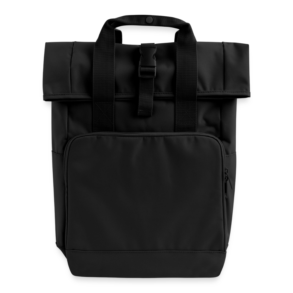 Rolltop rugzak met twee hengsels - zwart