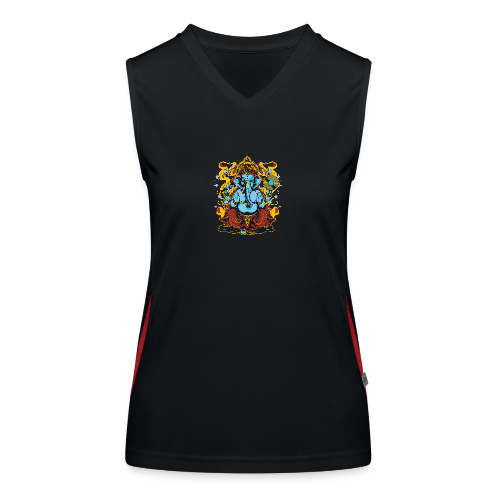 Functionele contrasterende tanktop voor vrouwen - zwart/rood
