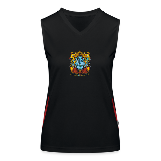 Functionele contrasterende tanktop voor vrouwen - zwart/rood
