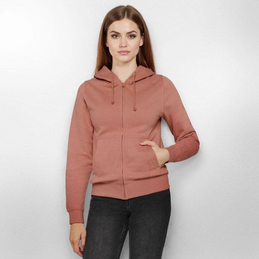 Vrouwen ziphoodie - altrosa