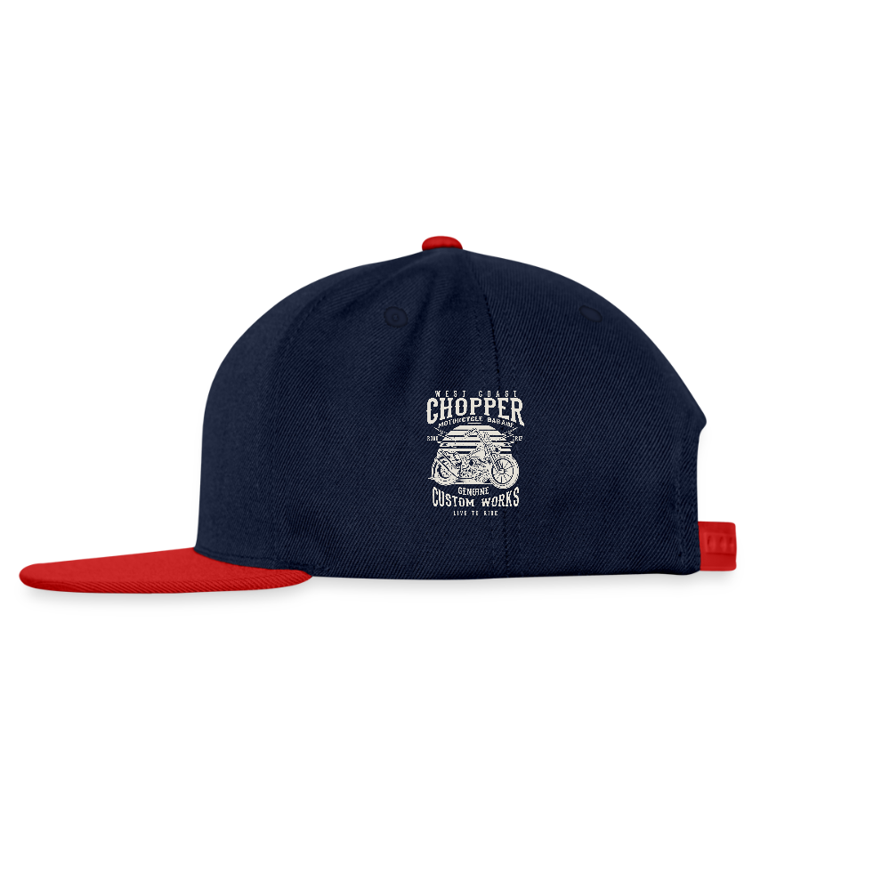 Snapback cap - navy/rood