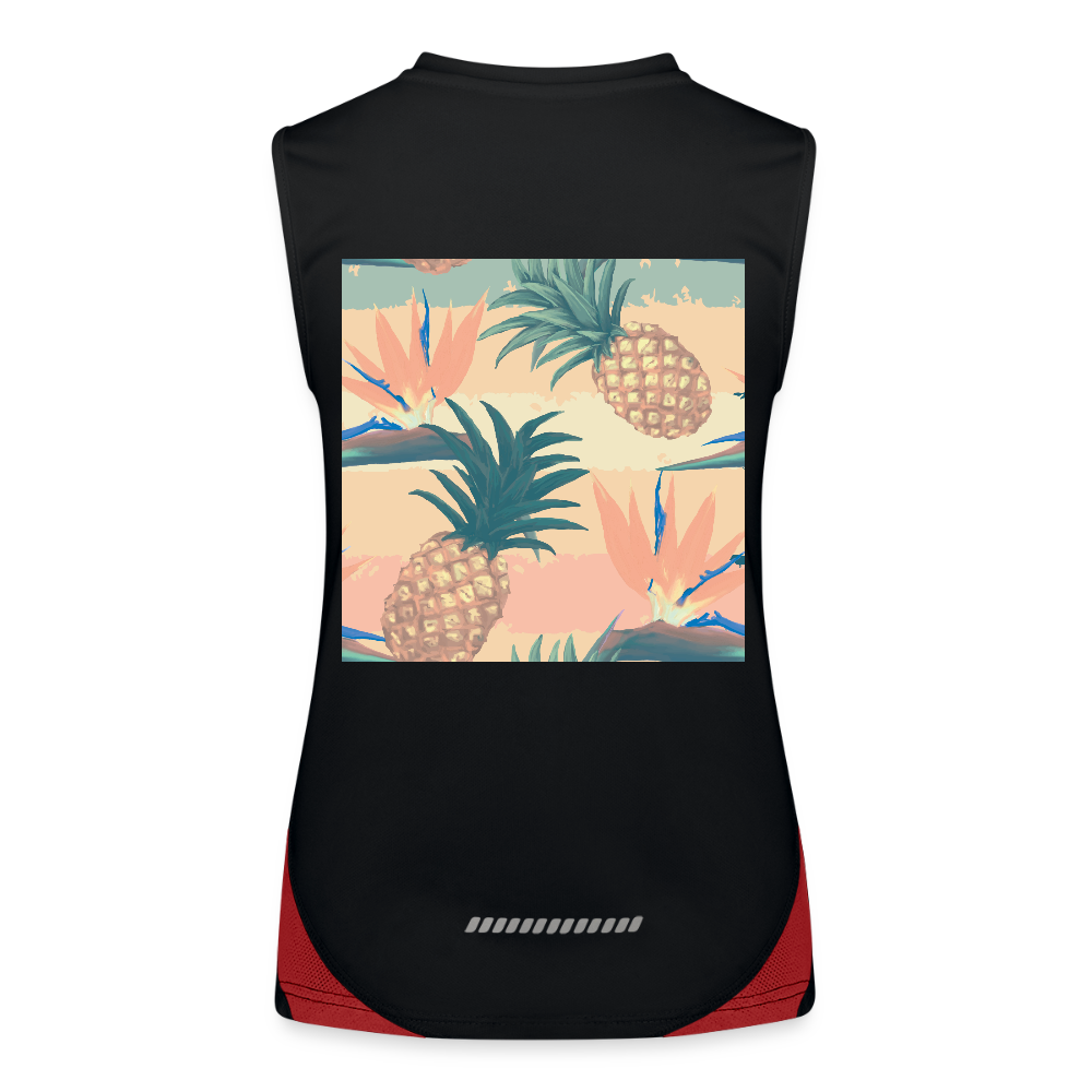 Functionele contrasterende tanktop voor vrouwen - zwart/rood