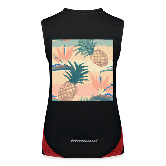 Functionele contrasterende tanktop voor vrouwen - zwart/rood