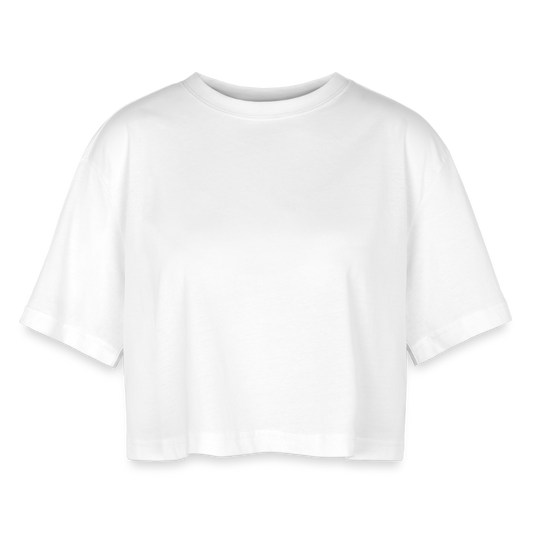 Vrouwen oversized cropped T-shirt - wit