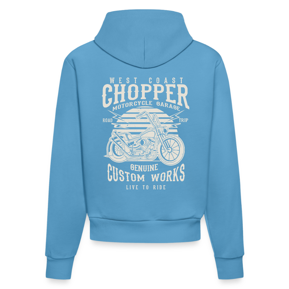 Organic fitted hoodie made in EU -  Sol Blue