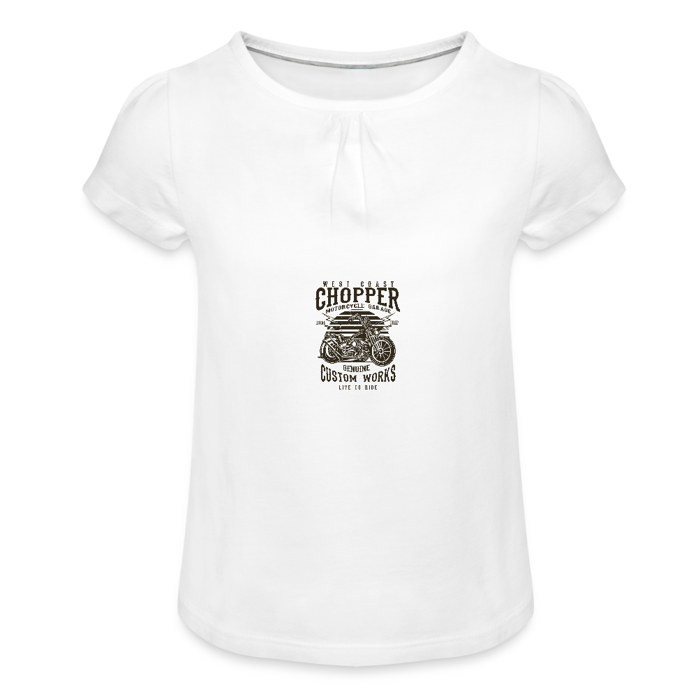 Meisjes-T-shirt met plooien - wit