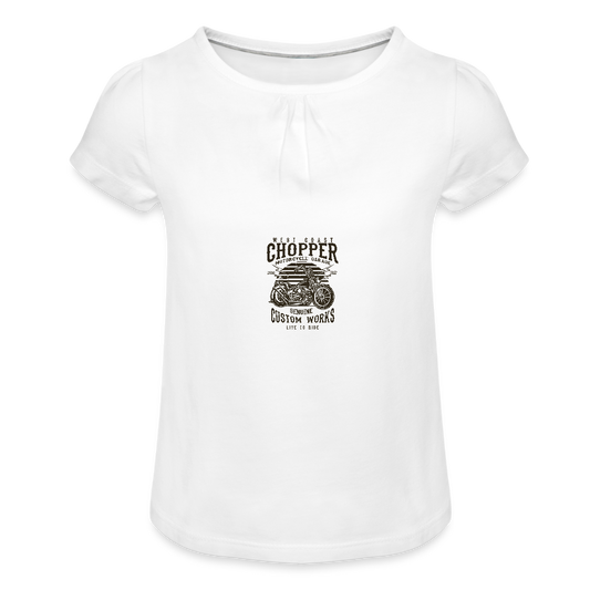Meisjes-T-shirt met plooien - wit