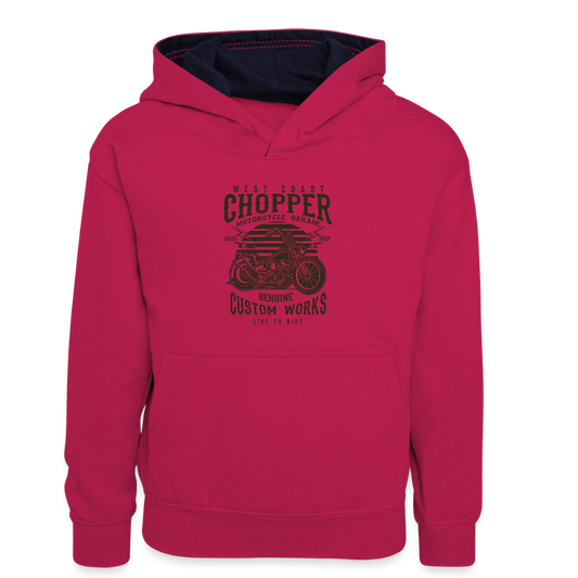 Teenager contrast-hoodie/kinderen contrast-hoodie - roze/navy