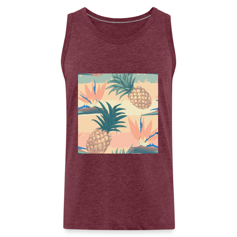 Mannen Premium tank top - bordeaux gemêleerd