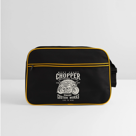 Retro-tas - zwart/goud geel