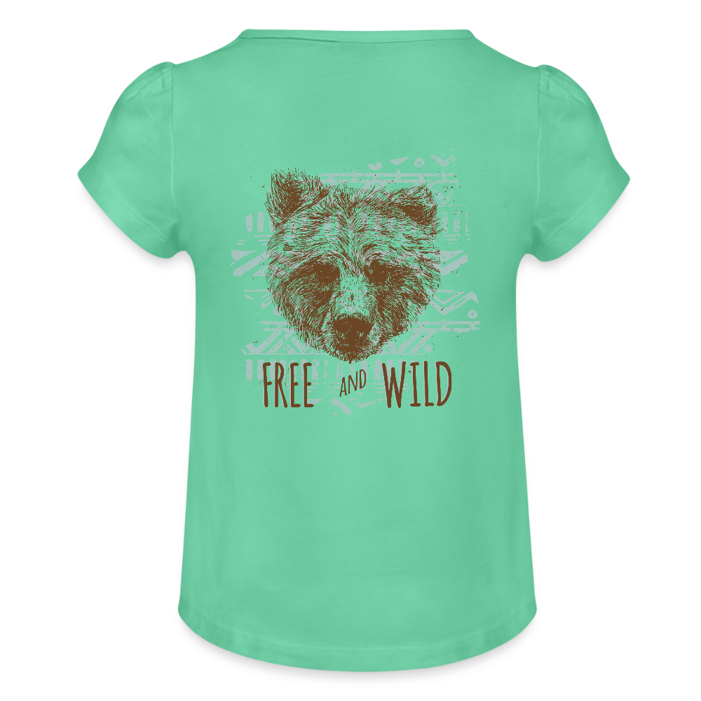 Meisjes-T-shirt met plooien - mintgroen