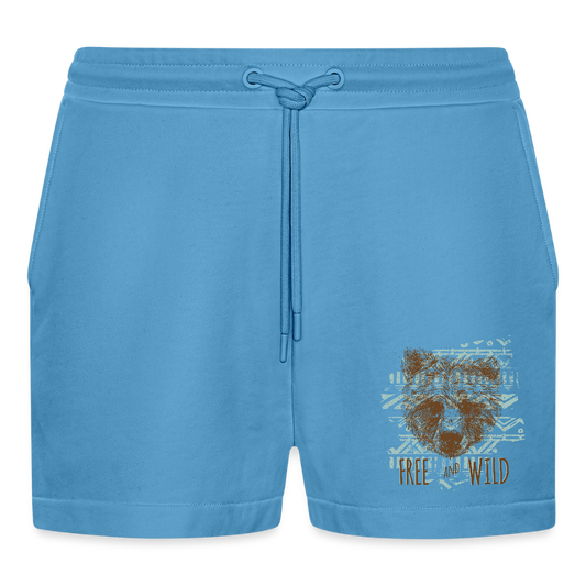 Organic relaxed cropped shorts made in EU -  Sol Blue