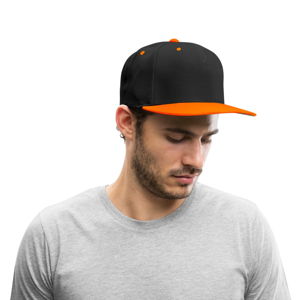 Contrast snapback cap - zwart/neonoranje