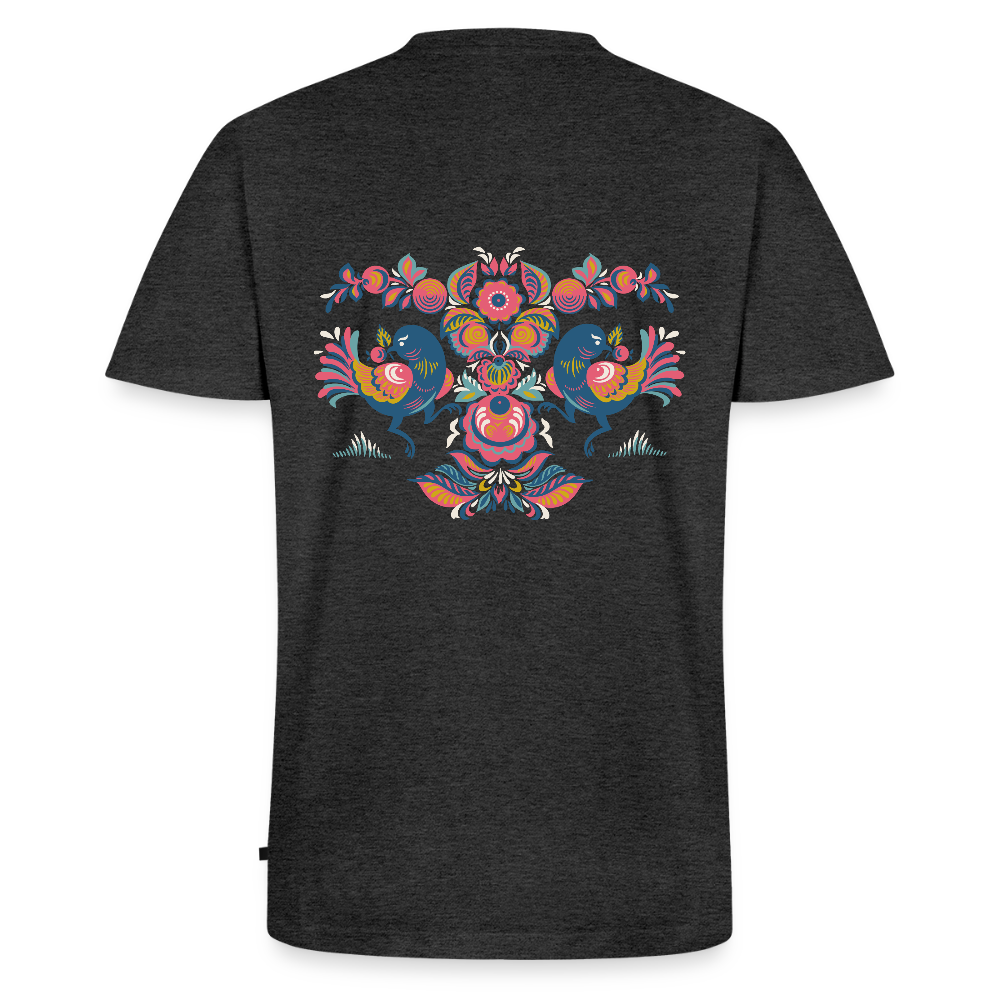 Mannen bio T-shirt met V-hals van Stanley & Stella - antraciet gemêleerd