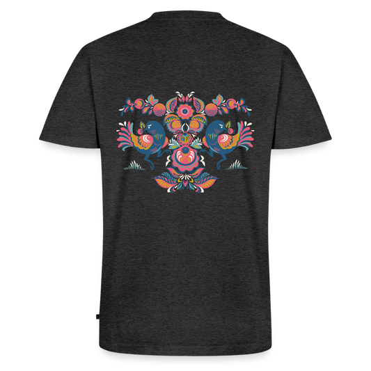 Mannen bio T-shirt met V-hals van Stanley & Stella - antraciet gemêleerd