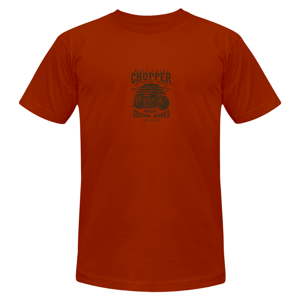 Unisex tri-blend T-shirt van Bella + Canvas - baksteenkleuren
