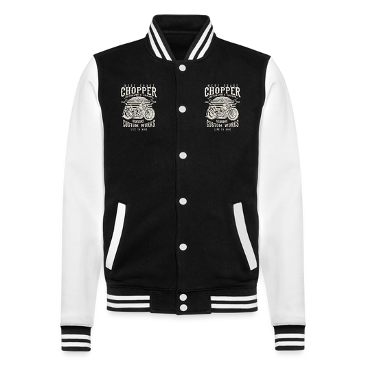 College sweatjacket - zwart/wit