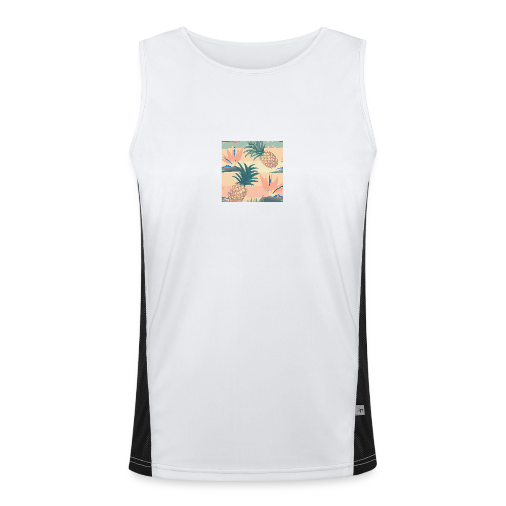 Functionele contrasterende tanktop voor mannen - wit/zwart