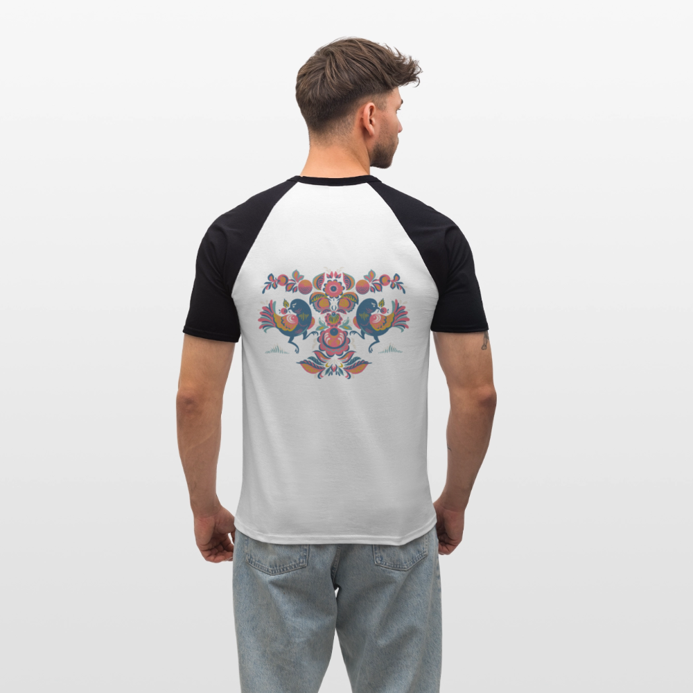 Mannen baseballshirt korte mouw - wit/zwart