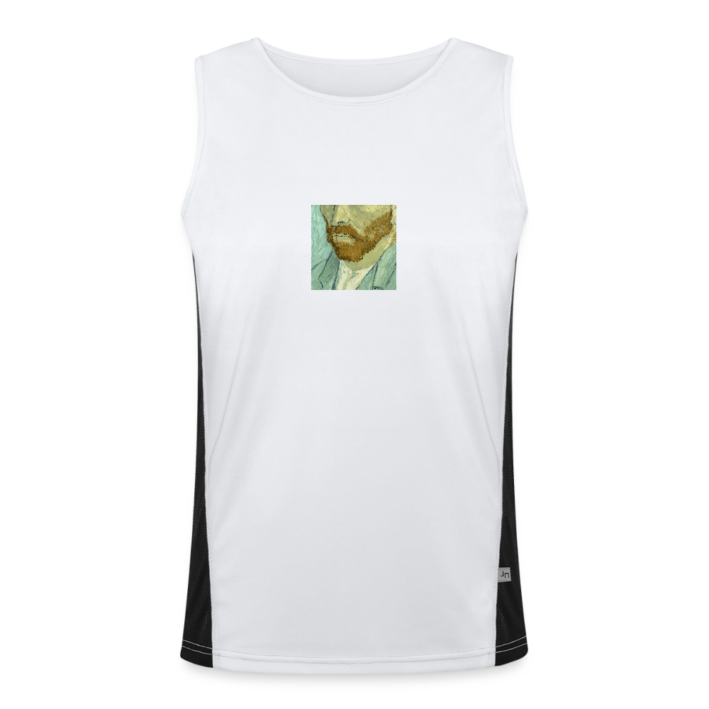Functionele contrasterende tanktop voor mannen - wit/zwart