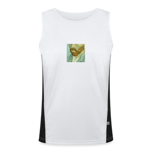 Functionele contrasterende tanktop voor mannen - wit/zwart