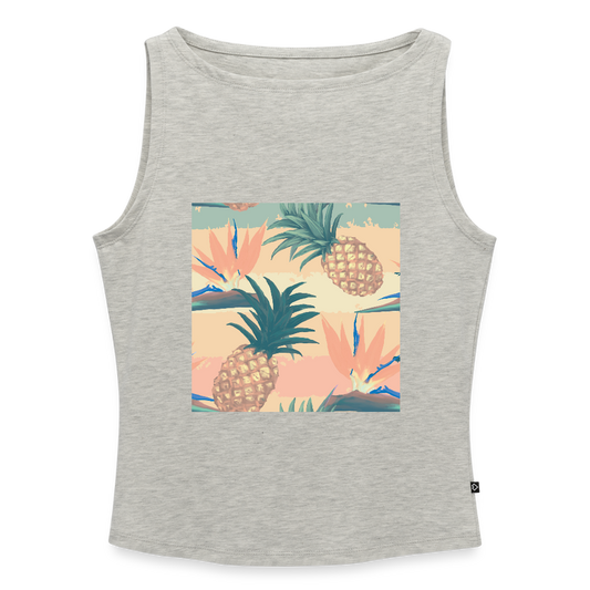 Vrouwen tanktop met U-hals - grijs gemêleerd