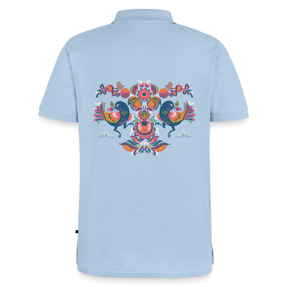 Mannen Premium Bio Poloshirt - lichtblauw