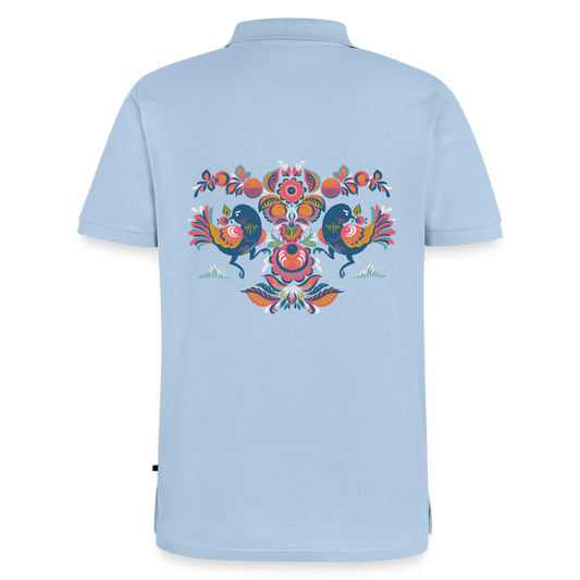 Mannen Premium Bio Poloshirt - lichtblauw