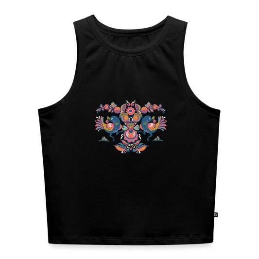 Vrouwen cropped tanktop - zwart