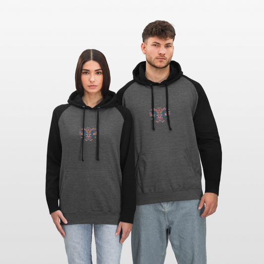 Unisex baseball hoodie - grafietgrijs/zwart