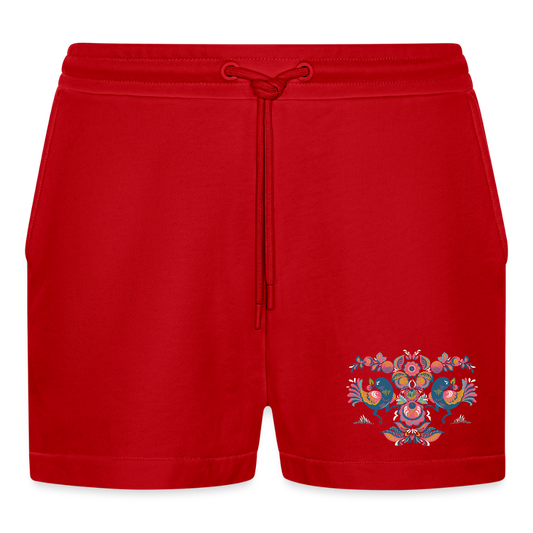Organic relaxed cropped shorts made in EU - rood
