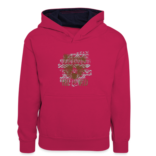 Teenager contrast-hoodie/kinderen contrast-hoodie - roze/navy