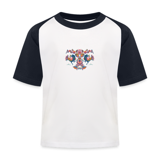 Kinderen baseball T-shirt - wit/navy