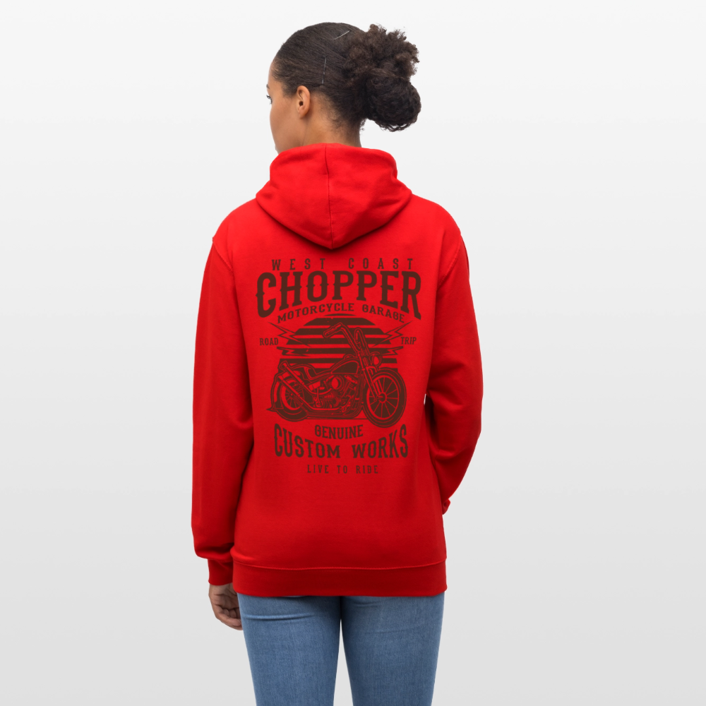 Contrast hoodie - rood/wit