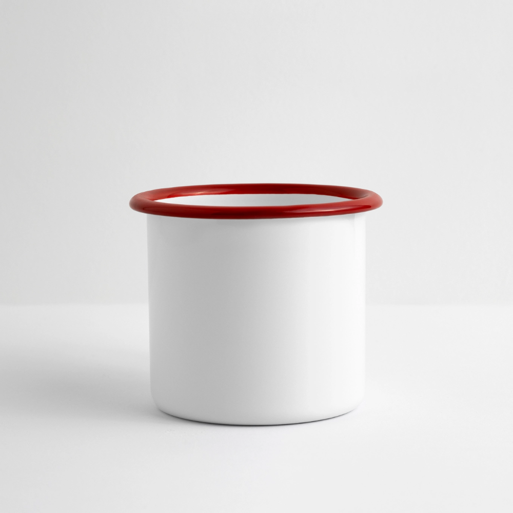 Emaillen panoramamok - wit/rood
