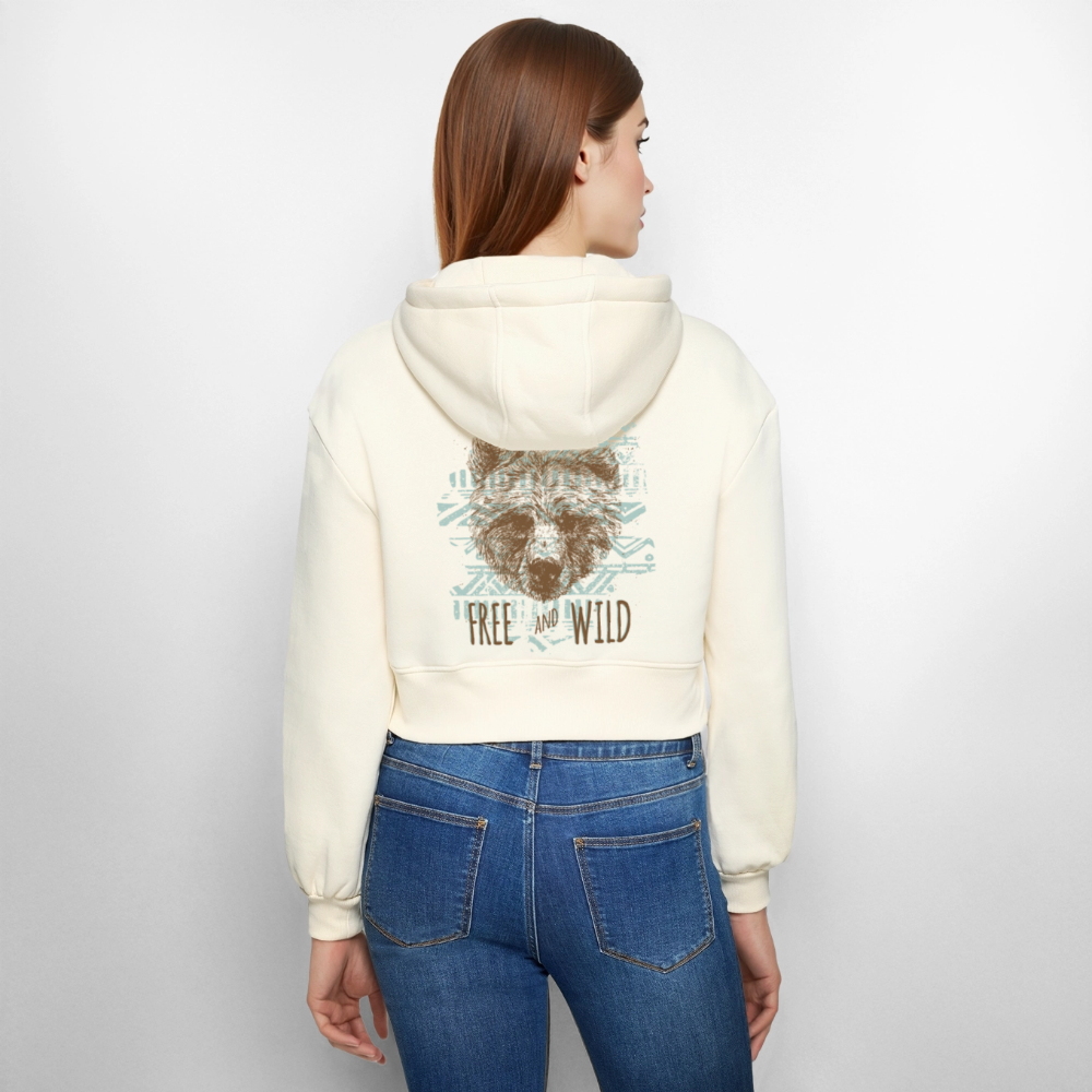 Vrouwen oversized cropped ziphoodie - nature