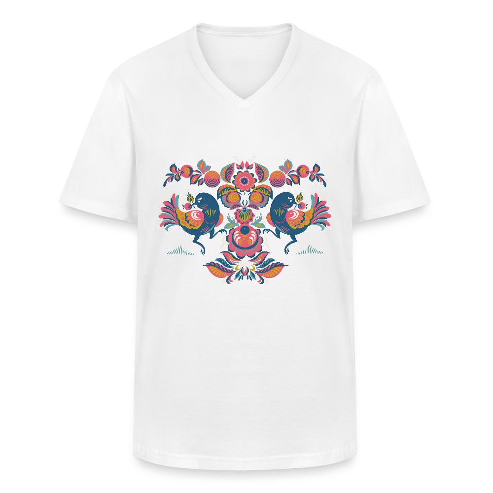 Klassiek mannen T-shirt met V-hals - wit